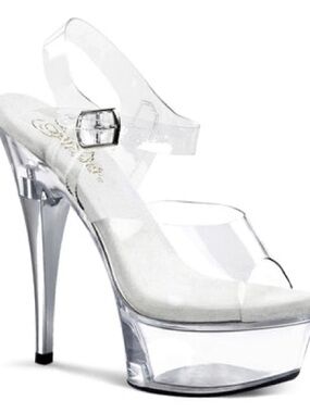 PLEASER Transparent Clear Platform Sandals CAPTIVA-608 10 40